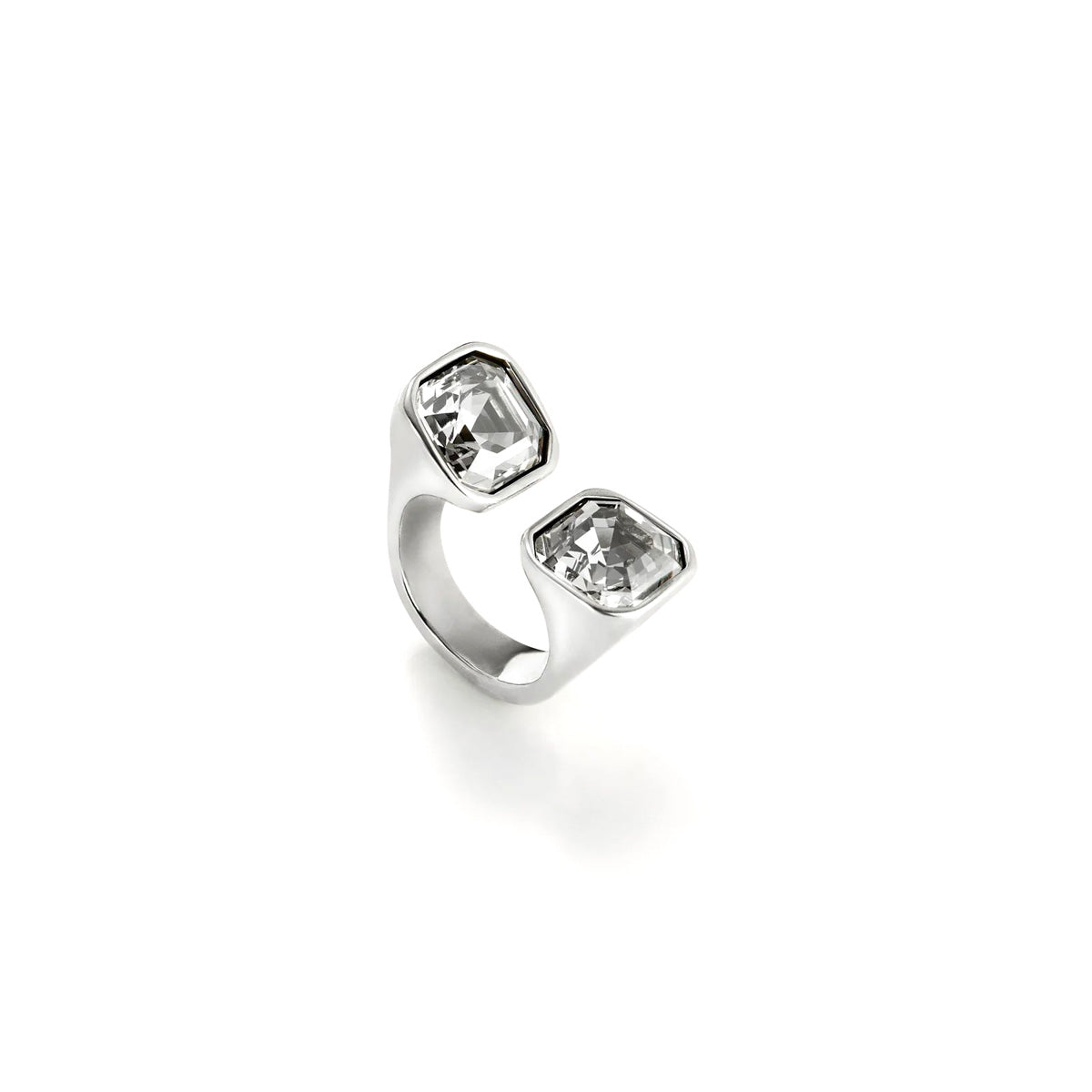 Anello aperto con Cristalli Bianchi | UNOde50 | ANI0821BLNMTL