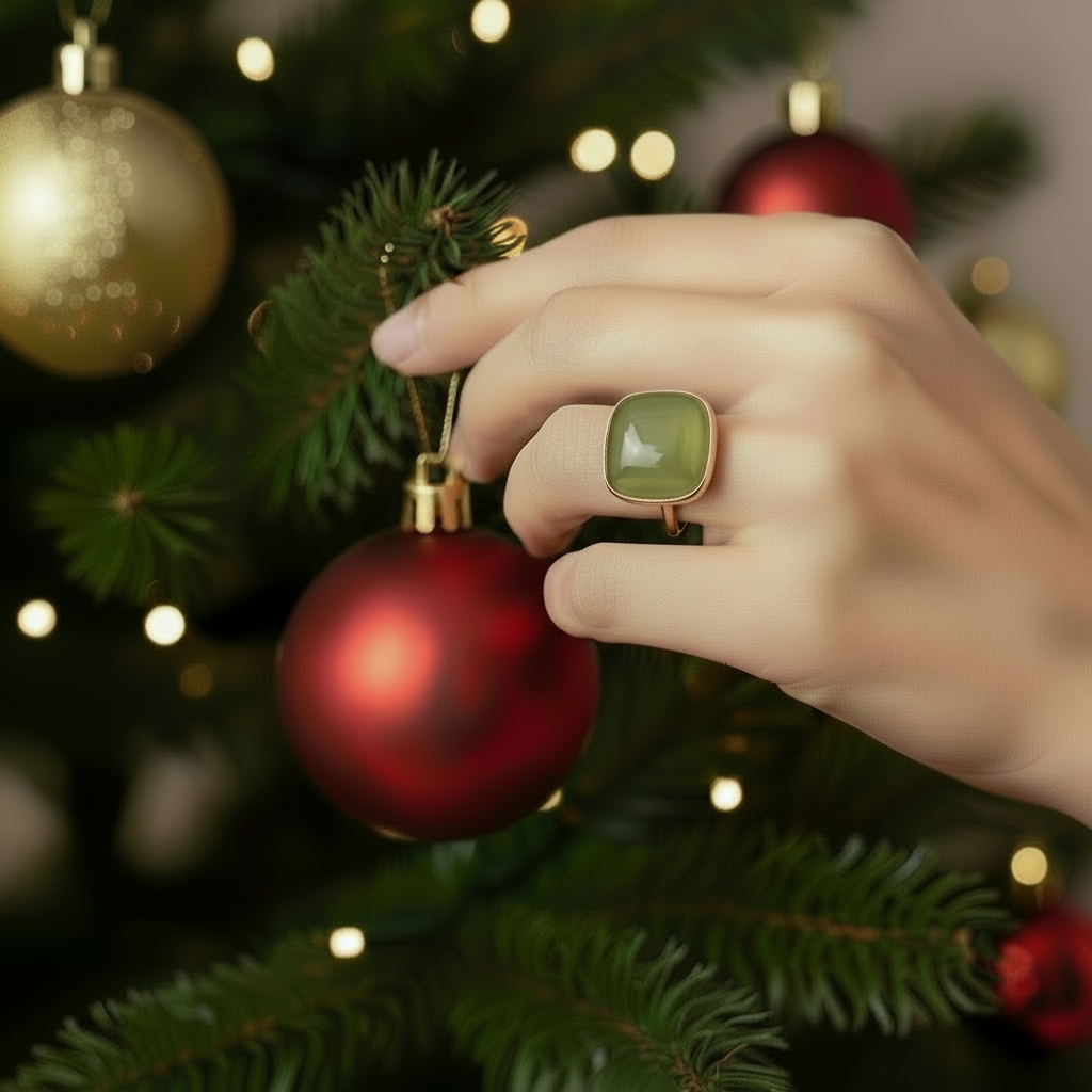 Anello Argento Rosé Quarzo Verde Oliva 3898217