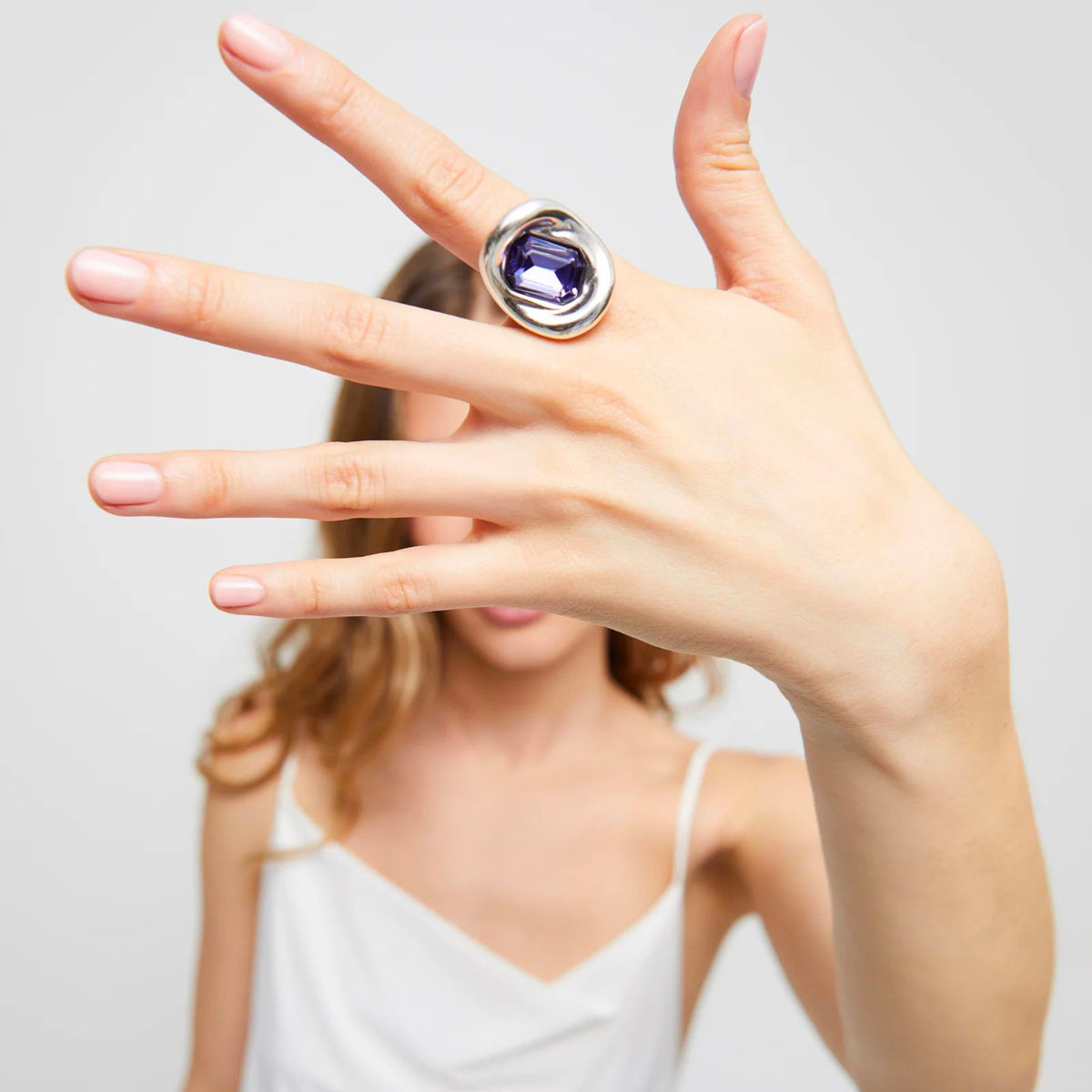 Anello con Cristallo Viola
