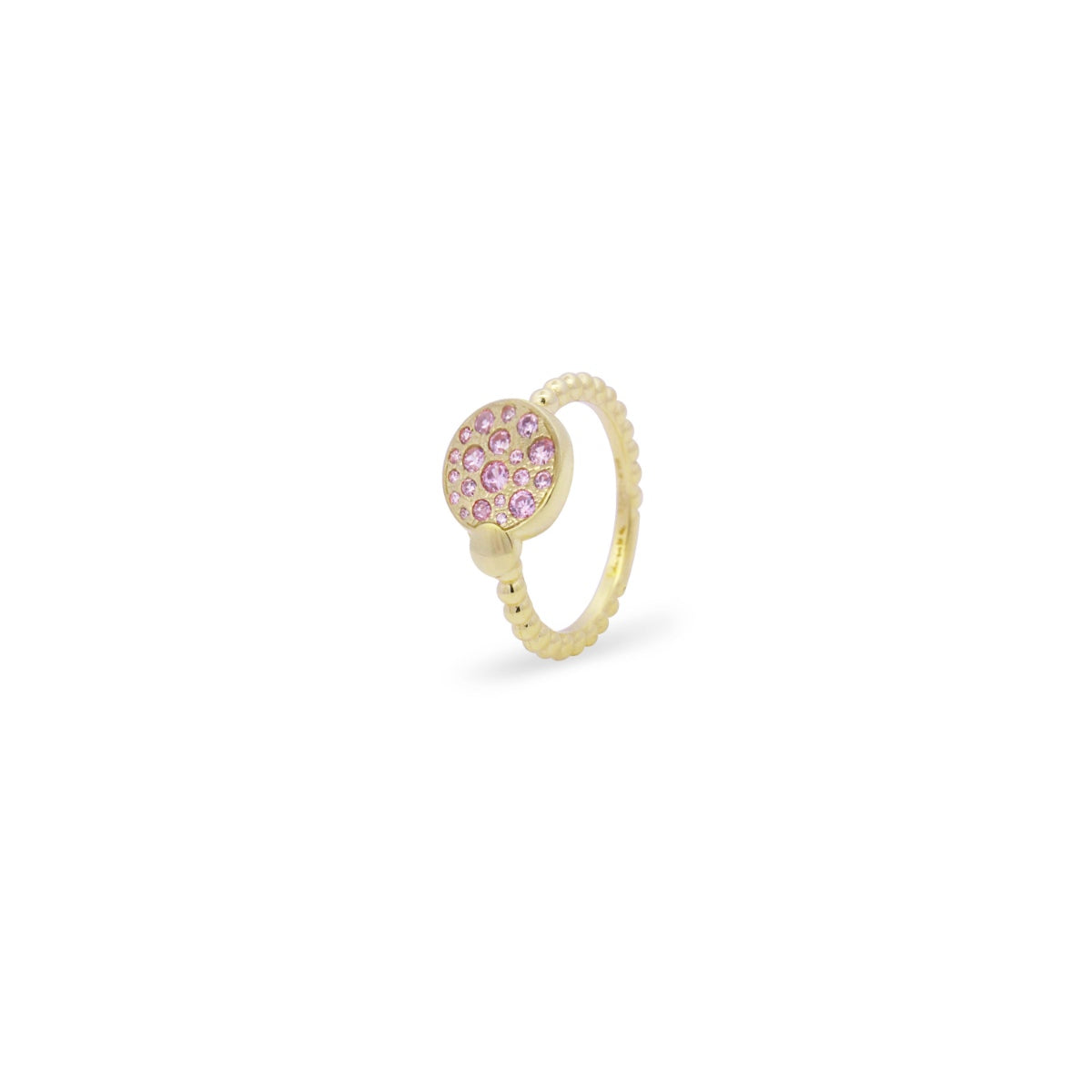 Anello cerchio placcato oro giallo e pavè rosa - STARDUST TEN Rue des Mille