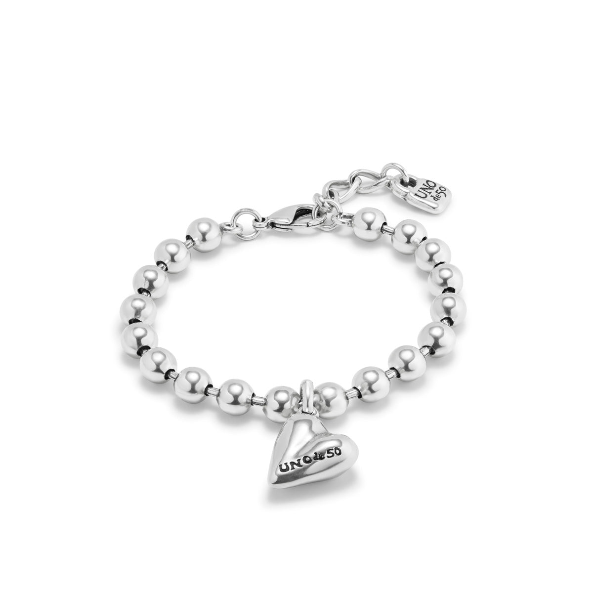 Bracciale con Sfere e Cuore pendente