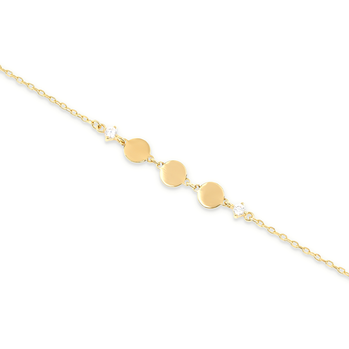Bracciale 3 medagliette e punto luce - ESSENCE