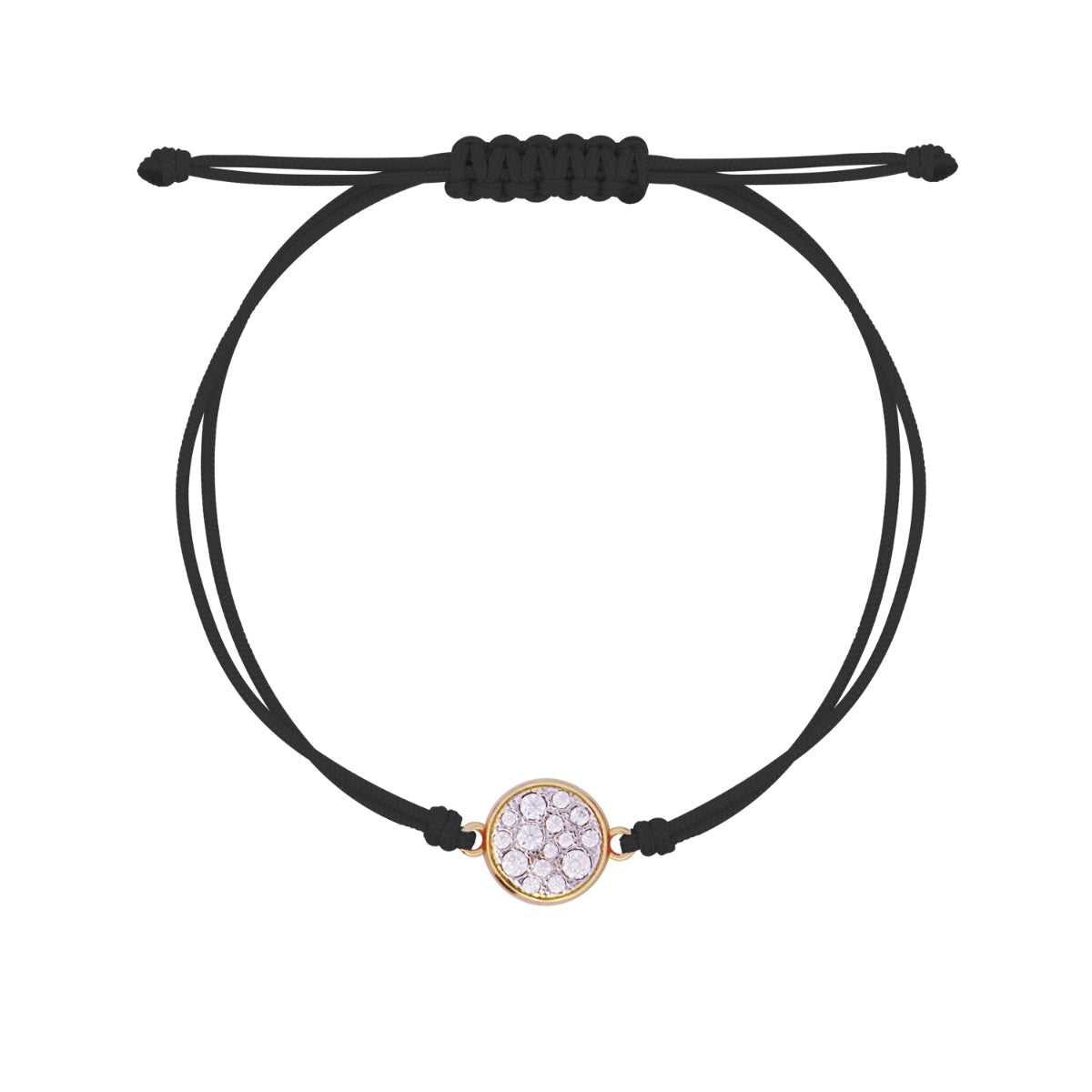 Bracciale tessuto nero e cerchio pavé - STARDUST TEN Rue des Mille