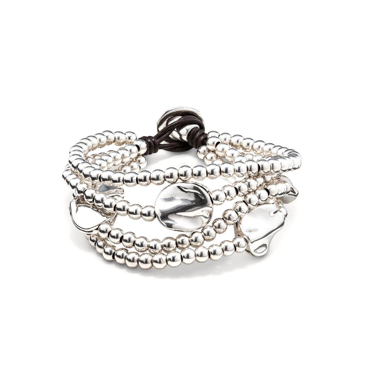 Bracciale 3 giri con Medaglie Argento | UNOde50 | PUL0854MTLMAR