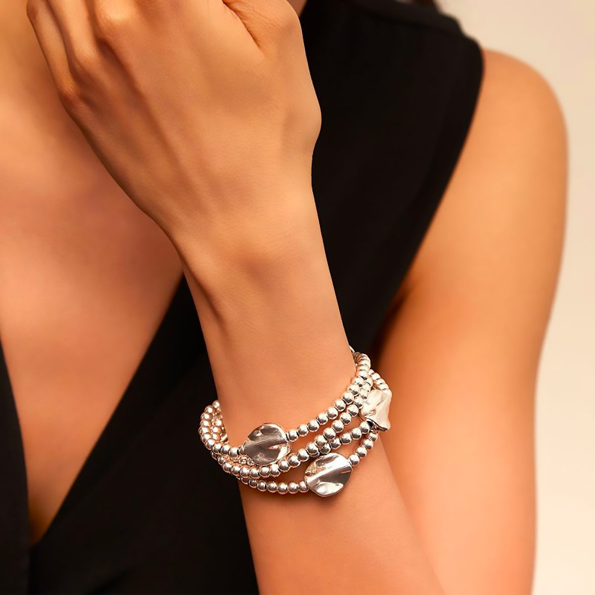 Bracciale 3 giri con Medaglie Argento