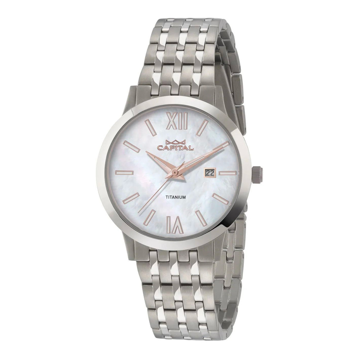 CAPITAL: Orologio Titanio con Madreperla Bianca