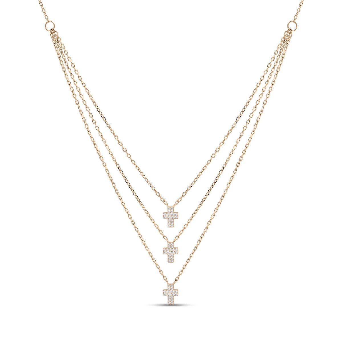 Collana a Tre fili con Croce