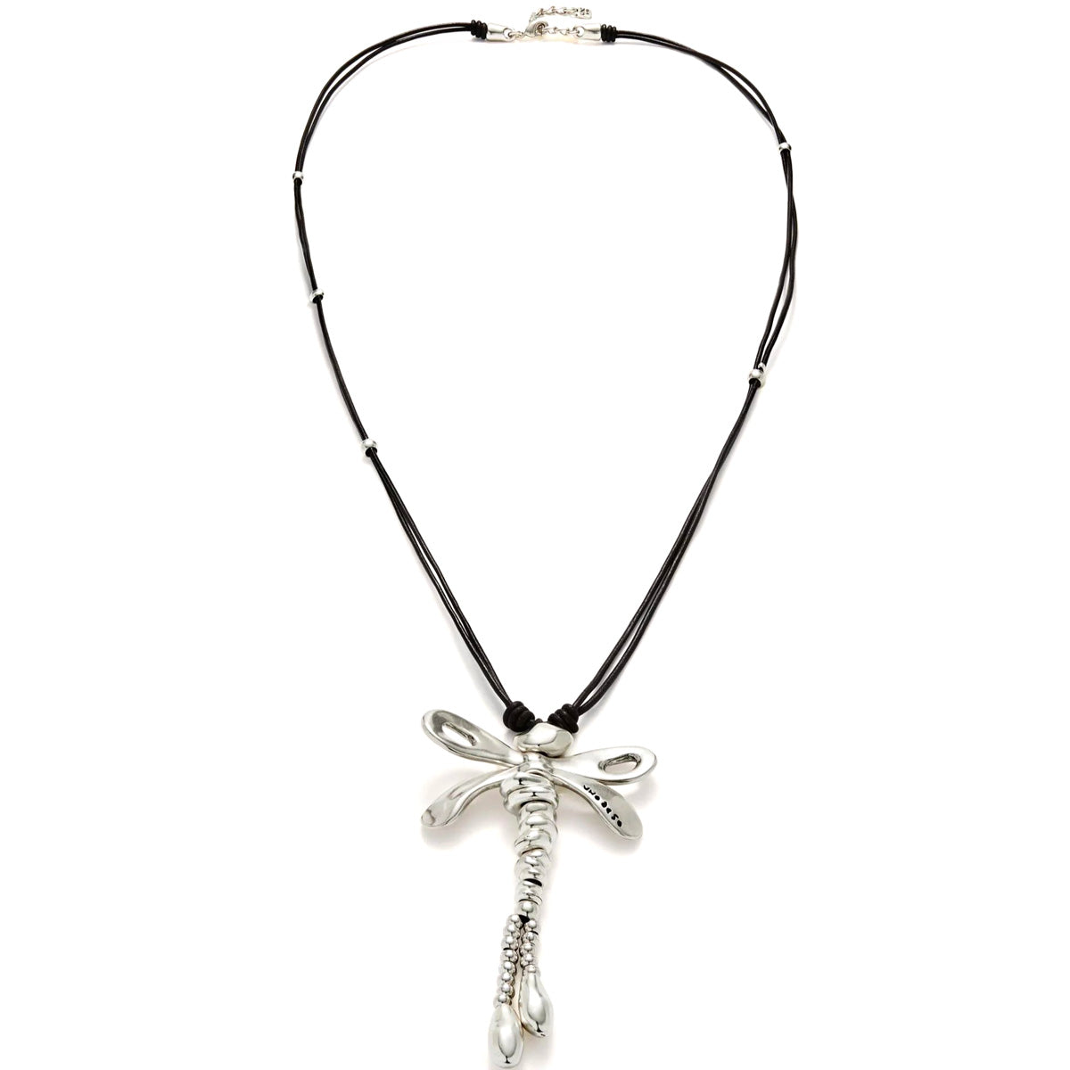 Collana lunga Cuoio e Libellula | UNOde50 | COL1962MARMTL0U