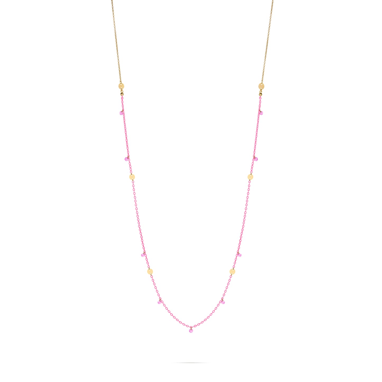 Collana lunga verniciata, zirconi e medaglie - GIPSY CHIC