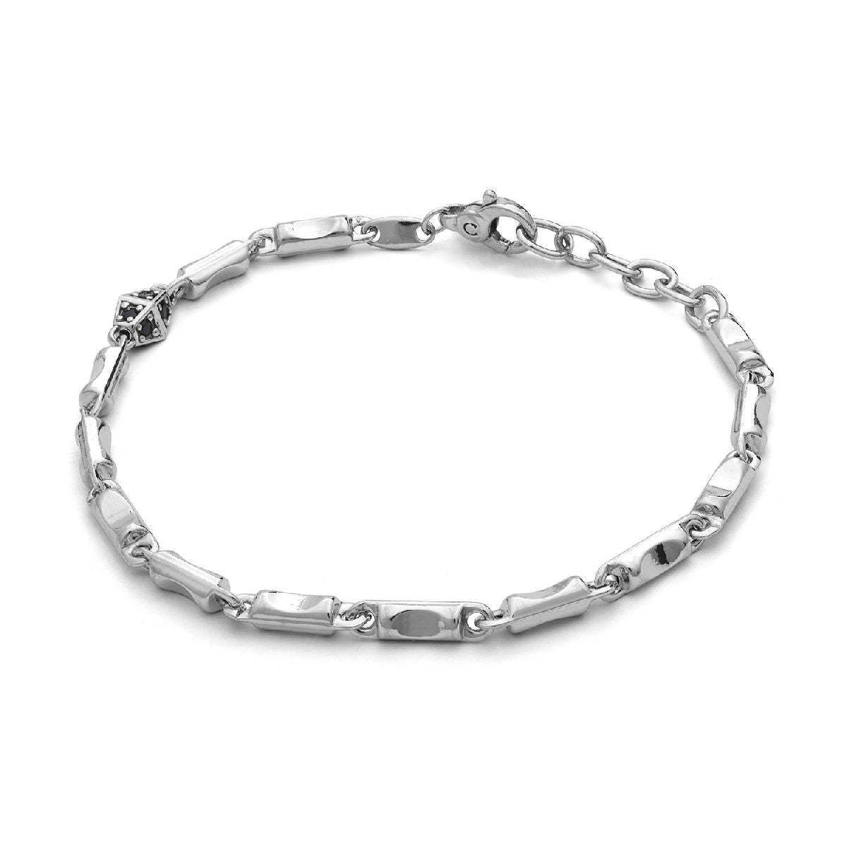 COMETE | Bracciale in argento lucido con Zirconi neri | UBR 1006