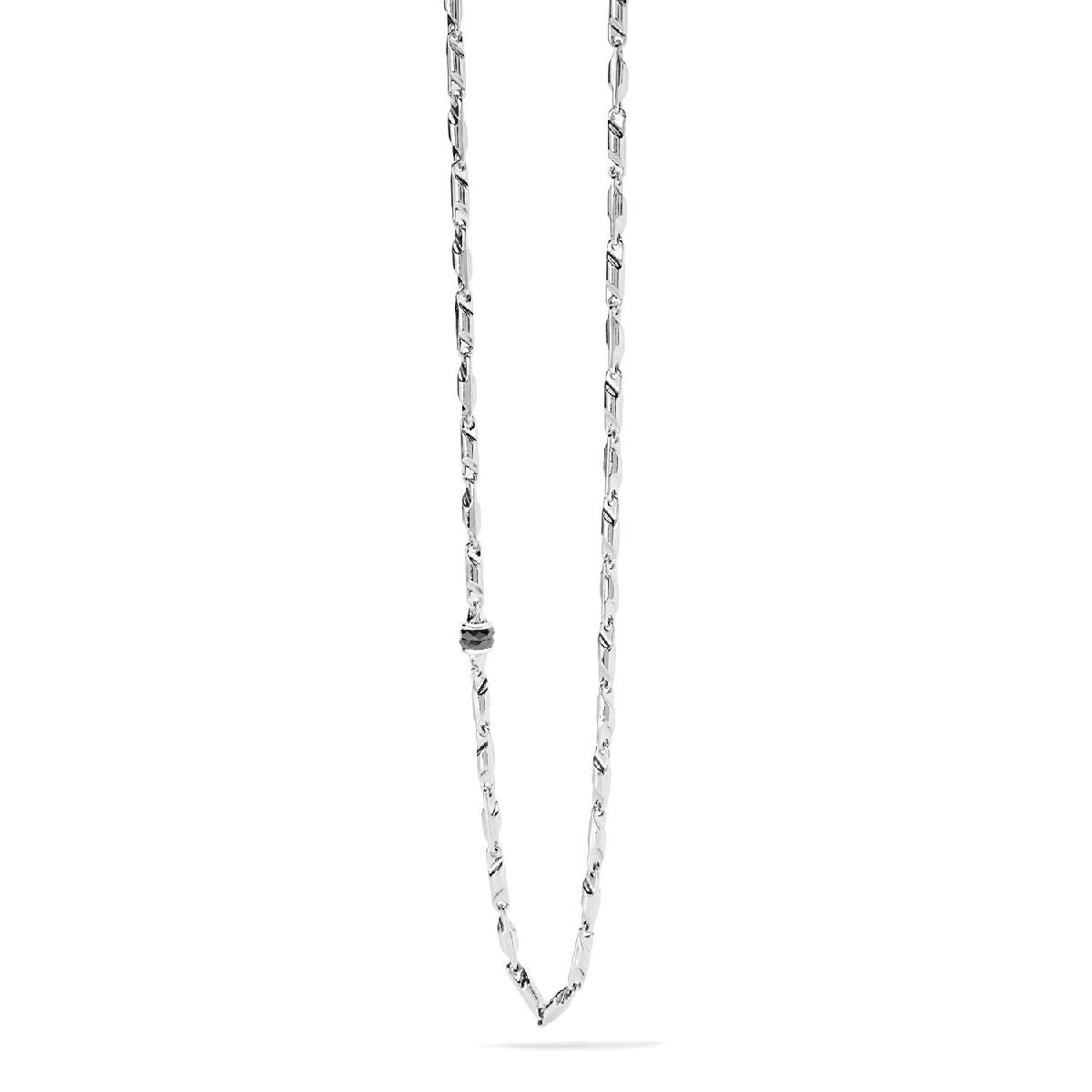 COMETE | Girocollo in argento lucido, Ceramica nera e Zirconi neri | UGL693