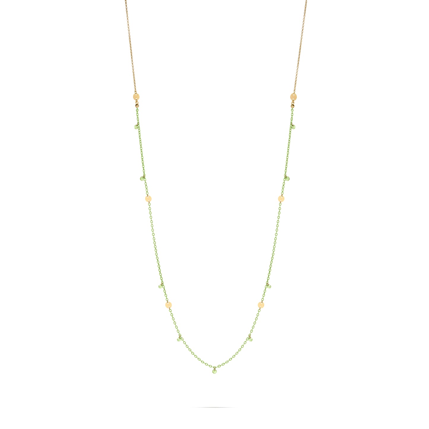 Collana lunga verniciata, zirconi e medaglie - GIPSY CHIC