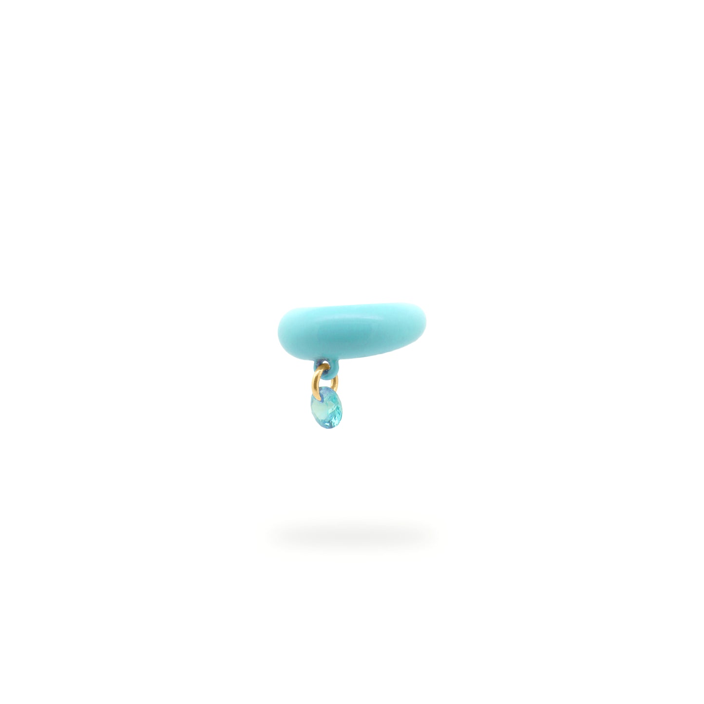 Earcuff smaltato turchese con Zircone turchese pendente - GIPSY CHIC Rue des Mille