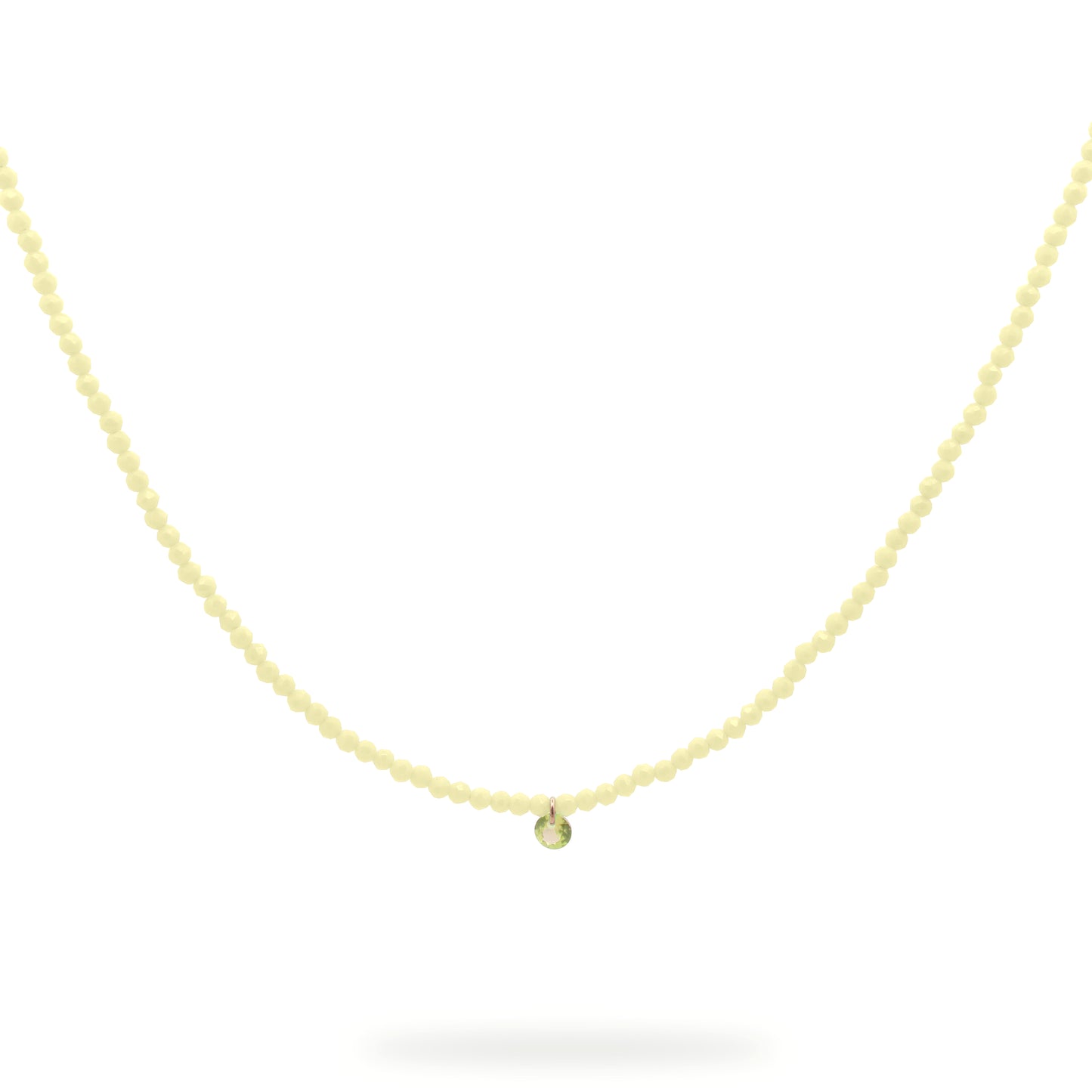 Girocollo con filo di pepite di zirconi milky lime e uno zircone lime pendente - GIPSY CHIC Rue des Mille