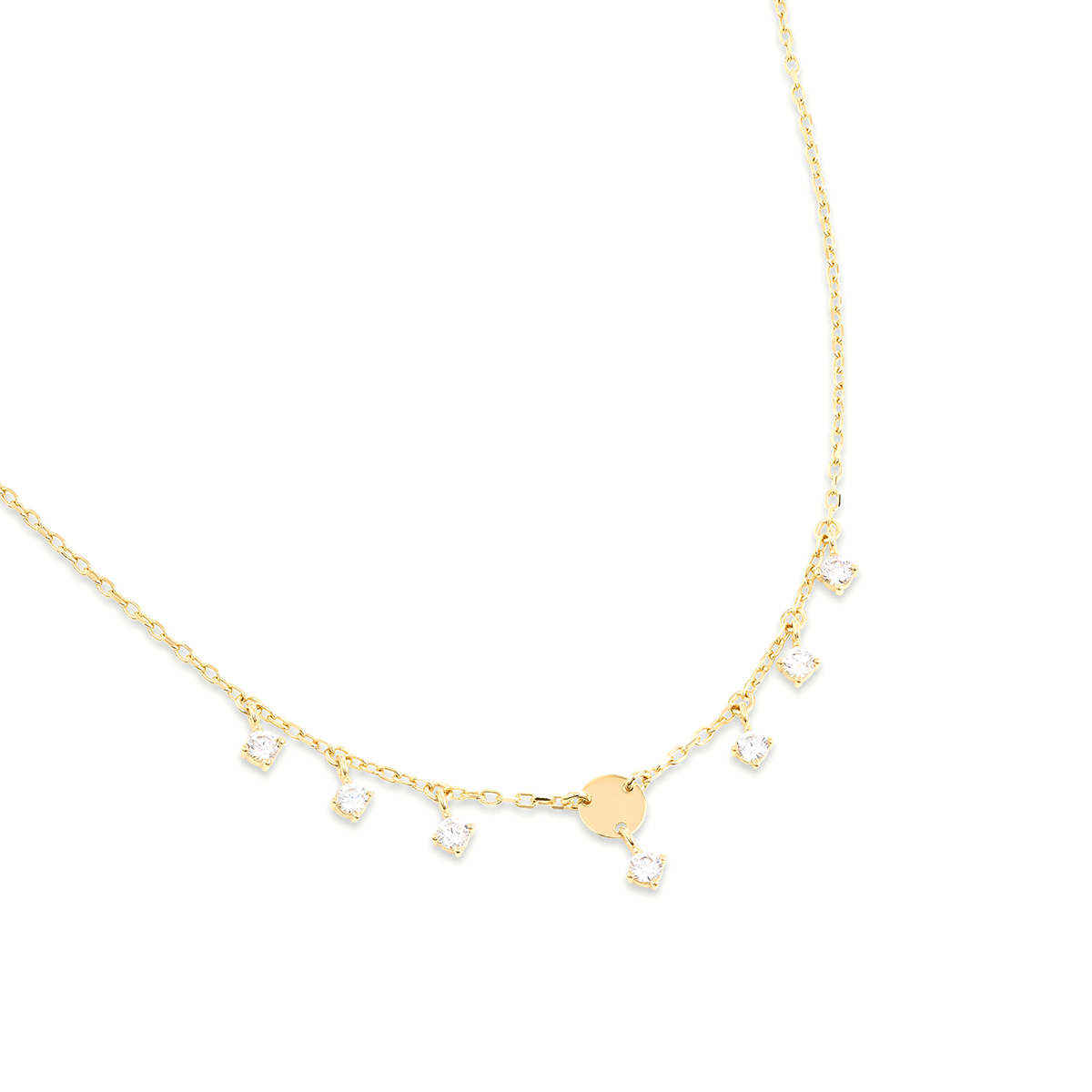 Girocollo medaglietta e zirconi pendenti - ESSENCE