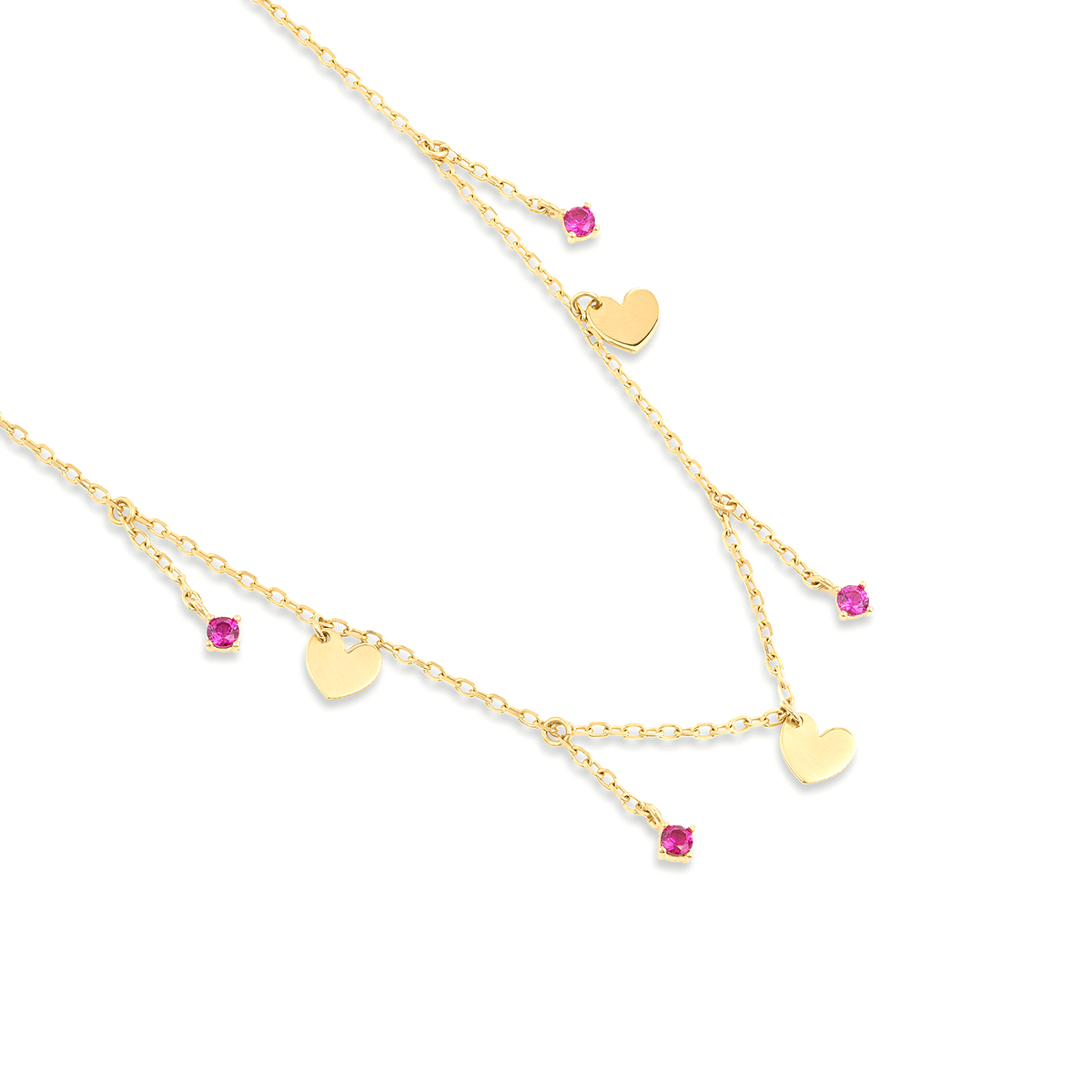 Girocollo 3 mini cuori e zirconi line - ESSENCE