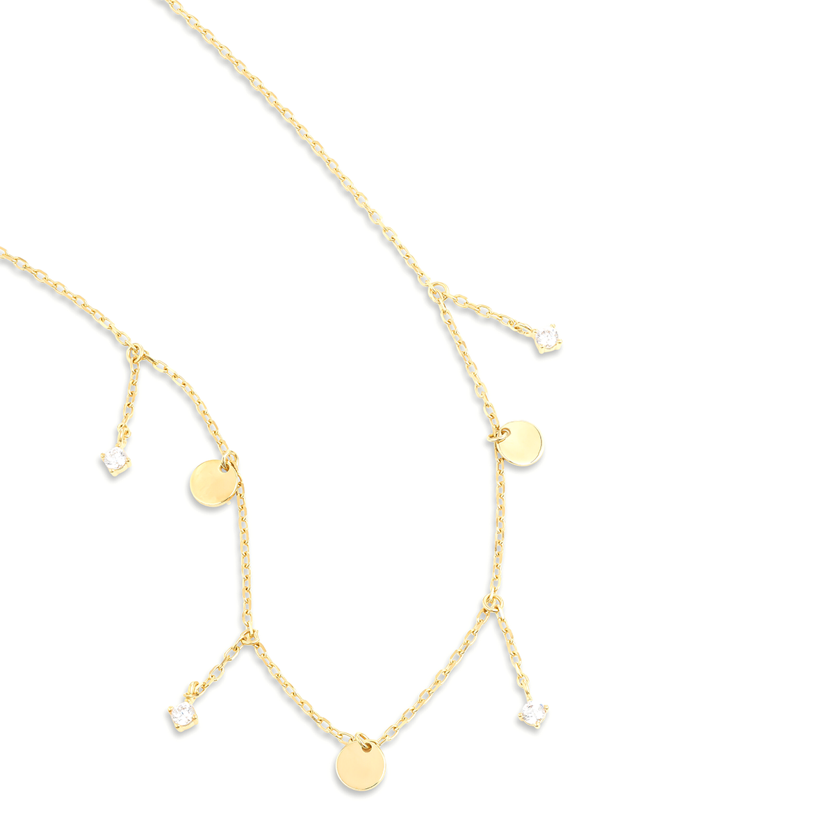 Girocollo 3 medagliette e zirconi line - ESSENCE