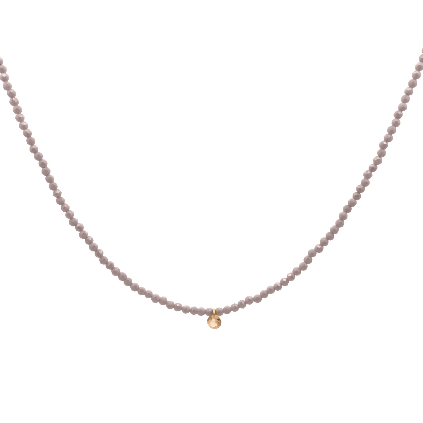 Girocollo con filo di pepite di zirconi milky marroni e uno zircone fumé pendente - GIPSY CHIC Rue des Mille