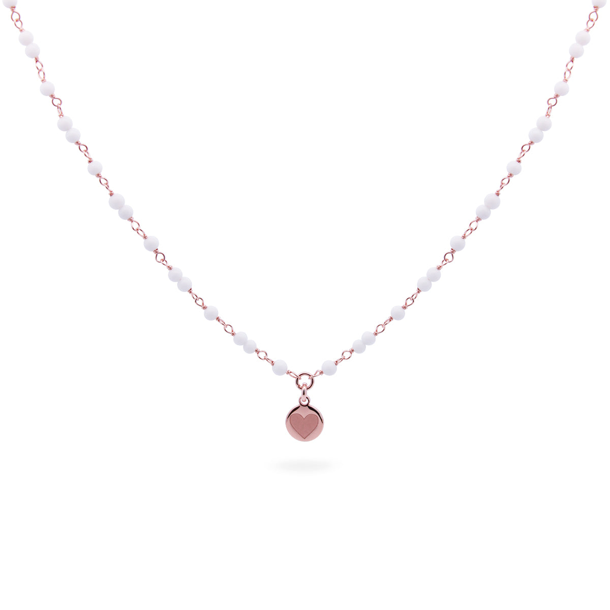 Girocollo pietre bianche medaglietta cuore - GIPSY WHITE Rue des Mille