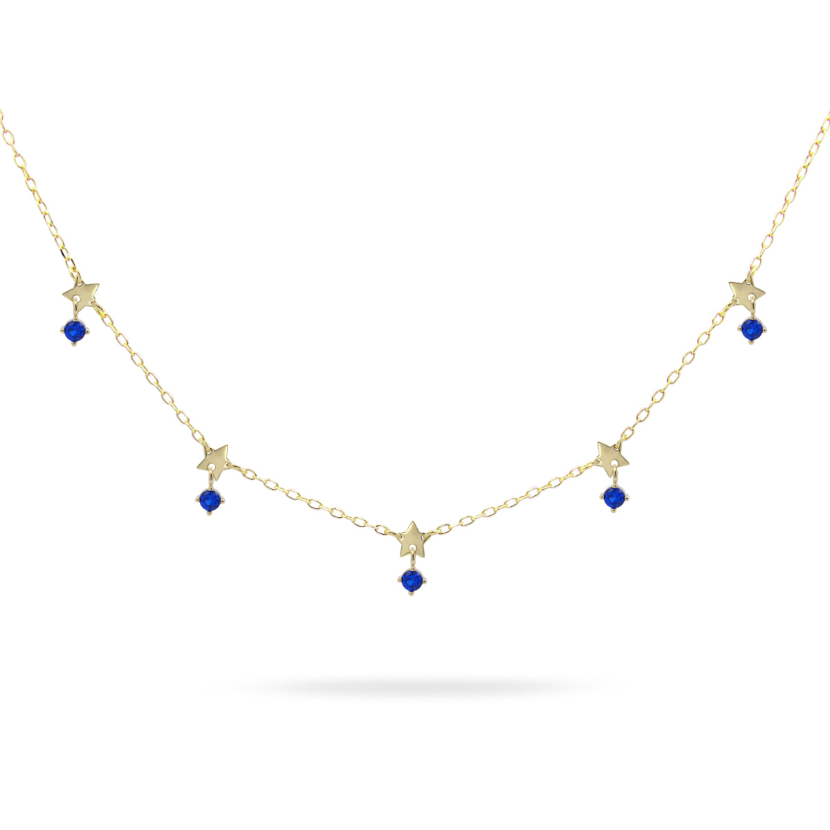 Girocollo 5 Stelle e Zirconi Blu - ESSENCE Rue des Mille | GRZ-024 5STE AU