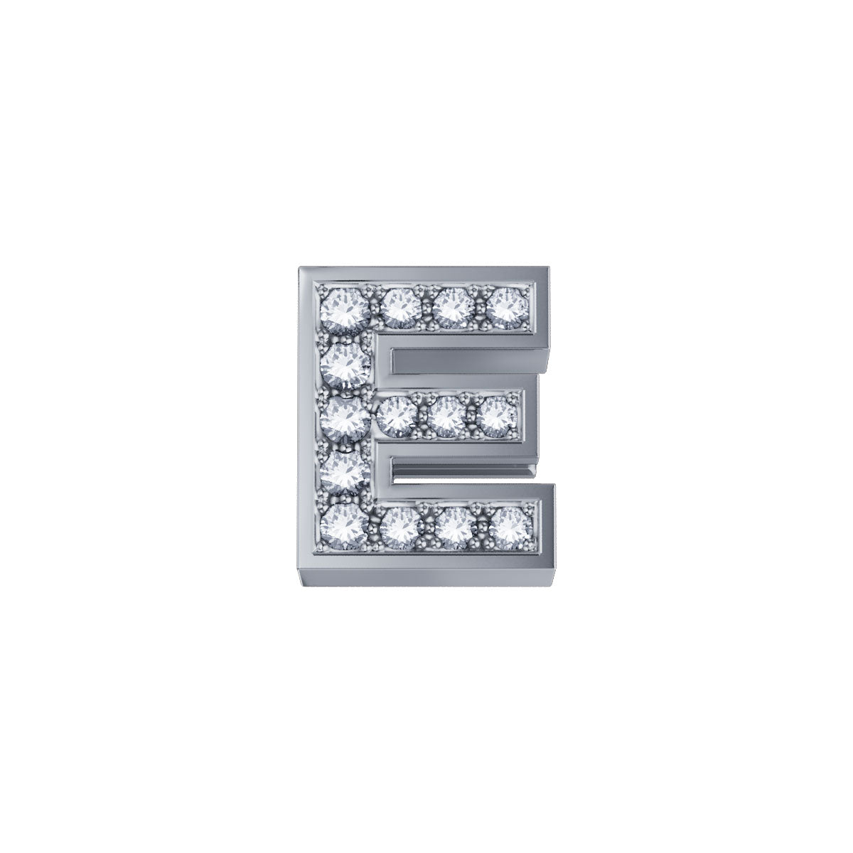 Lettera E ELEMENTS in Oro Bianco e Diamanti | DCHF3319E.002
