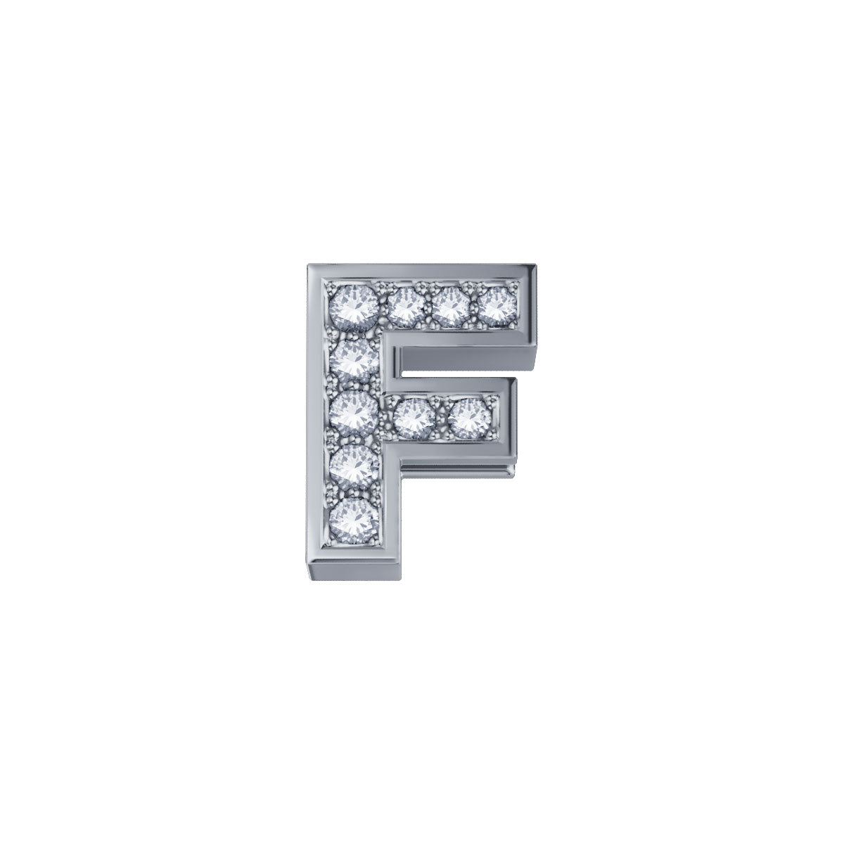 Lettera F ELEMENTS in Oro Bianco e Diamanti | DCHF3319F.002