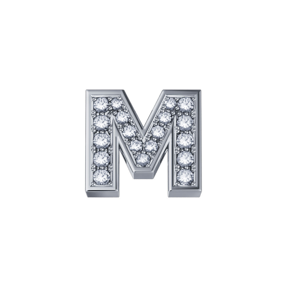 Lettera M ELEMENTS in Oro Bianco e Diamanti | DCHF3319M.002