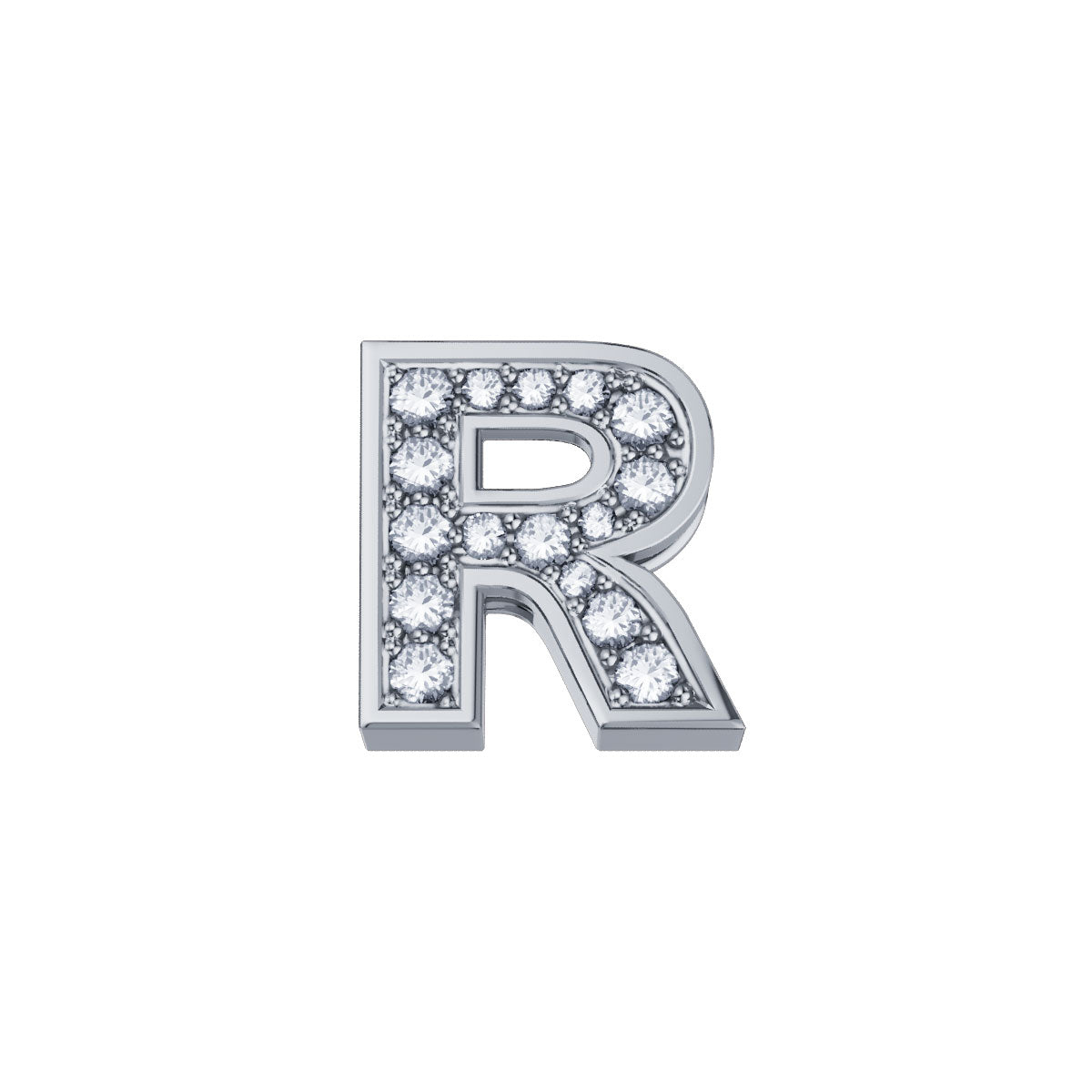 Lettera R ELEMENTS in Oro Bianco e Diamanti | DCHF3319R.002