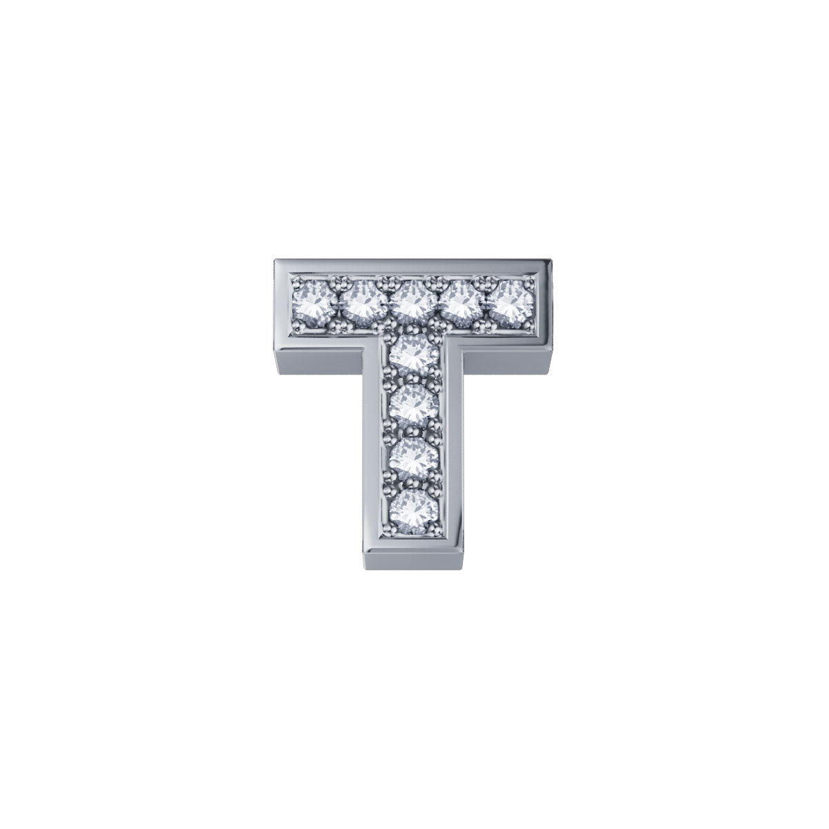Lettera T ELEMENTS in Oro Bianco e Diamanti | DCHF3319T.001