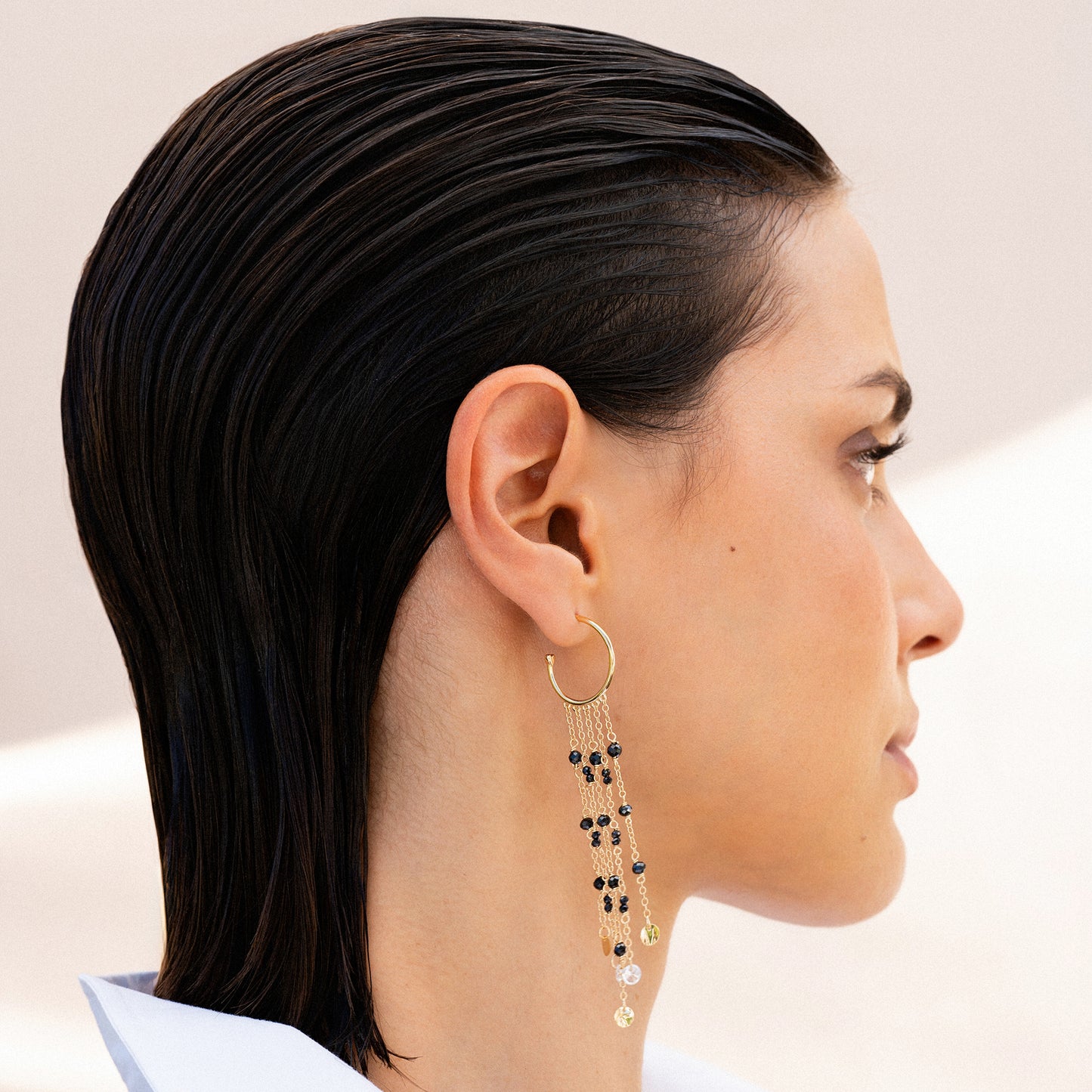 Mono-orecchino con catene e pendenti - GIPSY CHIC