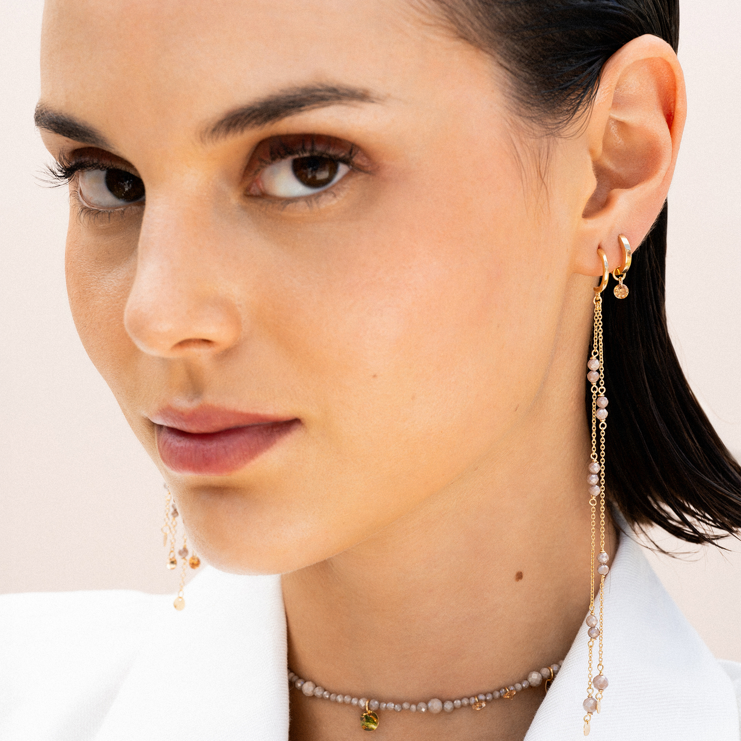Mono-orecchino mini con Zircone Nudo - GIPSY CHIC