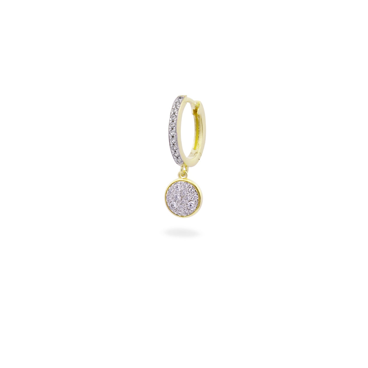 Mono Orecchino HOOP placcato oro giallo e cerchio pavé - STARDUST TEN Rue des Mille