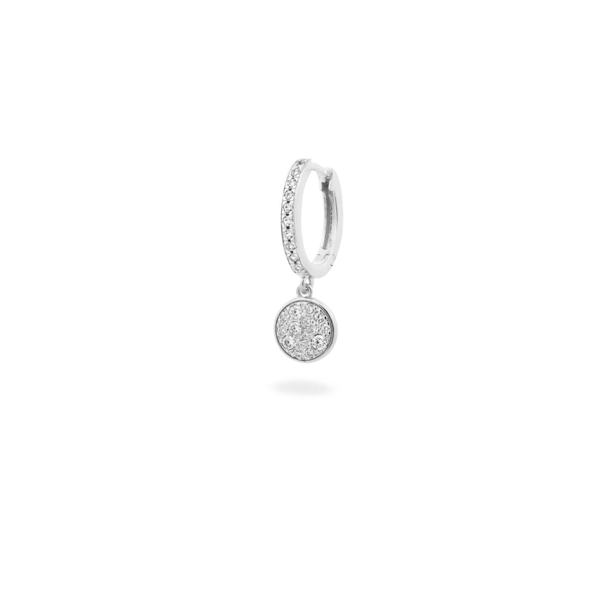 Mono Orecchino HOOP placcato oro bianco e cerchio pavé - STARDUST TEN Rue des Mille
