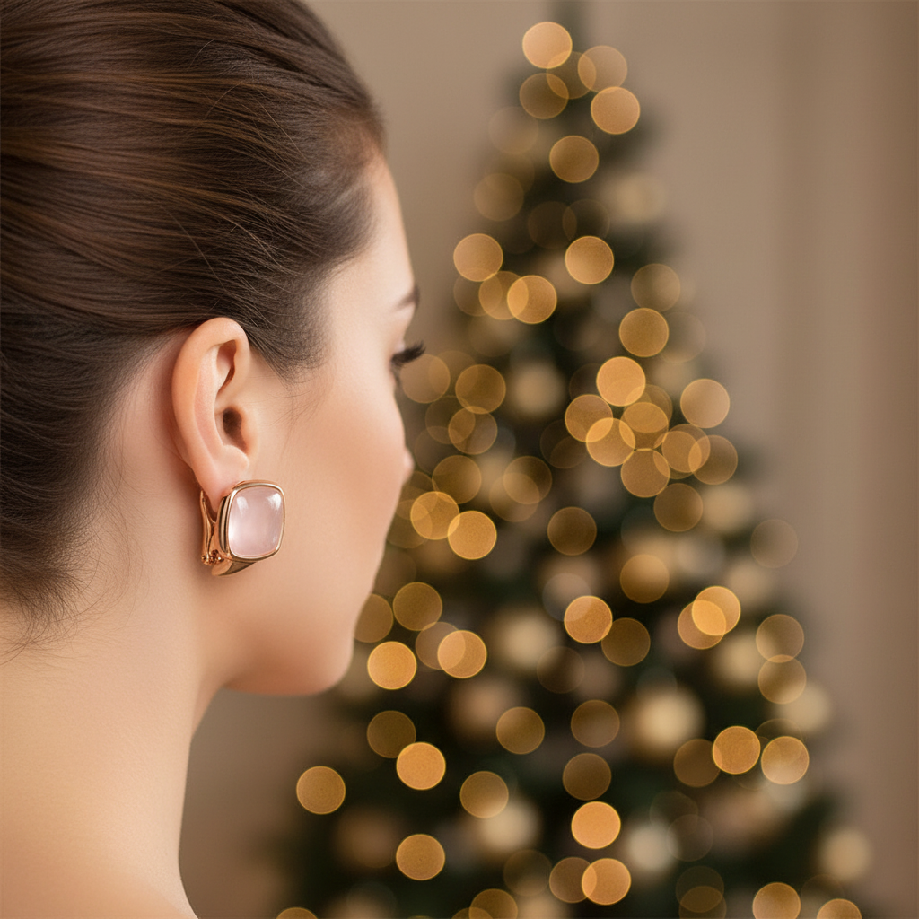 Orecchini Argento Rosé Quarzo Rosa 3886800