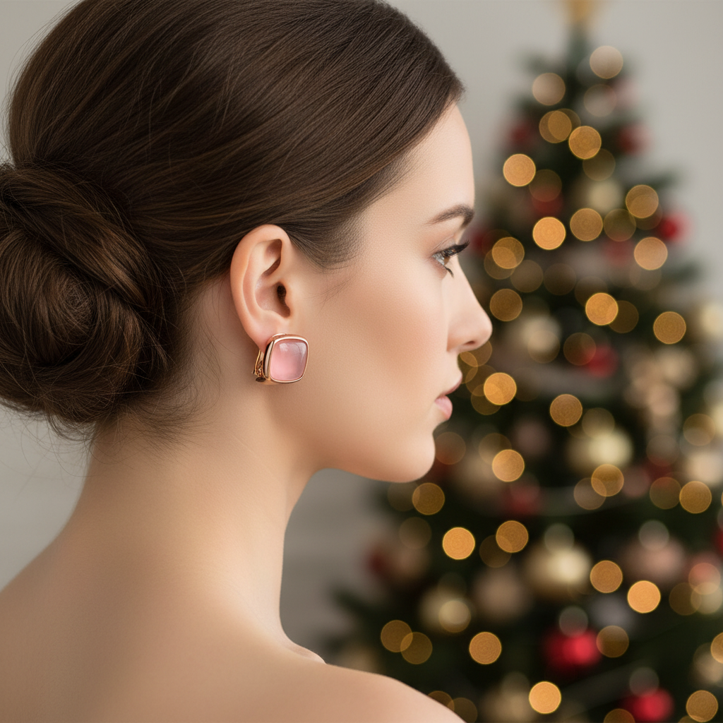 Orecchini Argento Rosé Quarzo Rosso 3886600