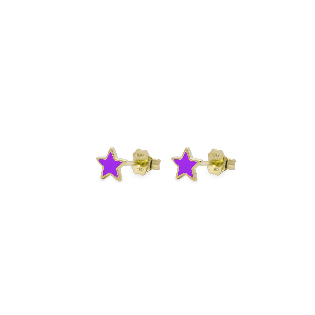 Orecchini da lobo Stella con Smalto Viola - ColorFUN Rue des Mille | OR-023 LOB VI AU