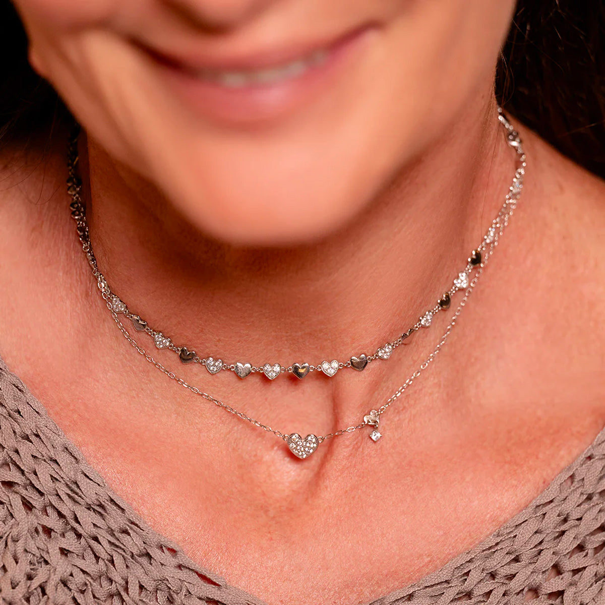 Girocollo con cuore pavè bianco - STARDUST TEN Rue des Mille | GRZ-018 M1 CUO