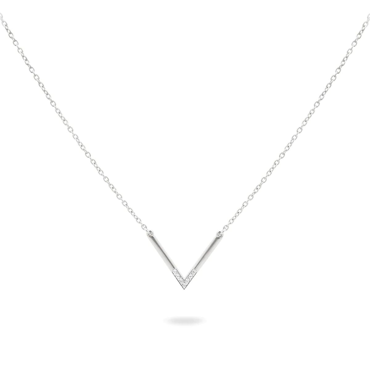 Girocollo minimal a V con Zirconi - SHAPES Rue des Mille | GRZ-020 M2 RH