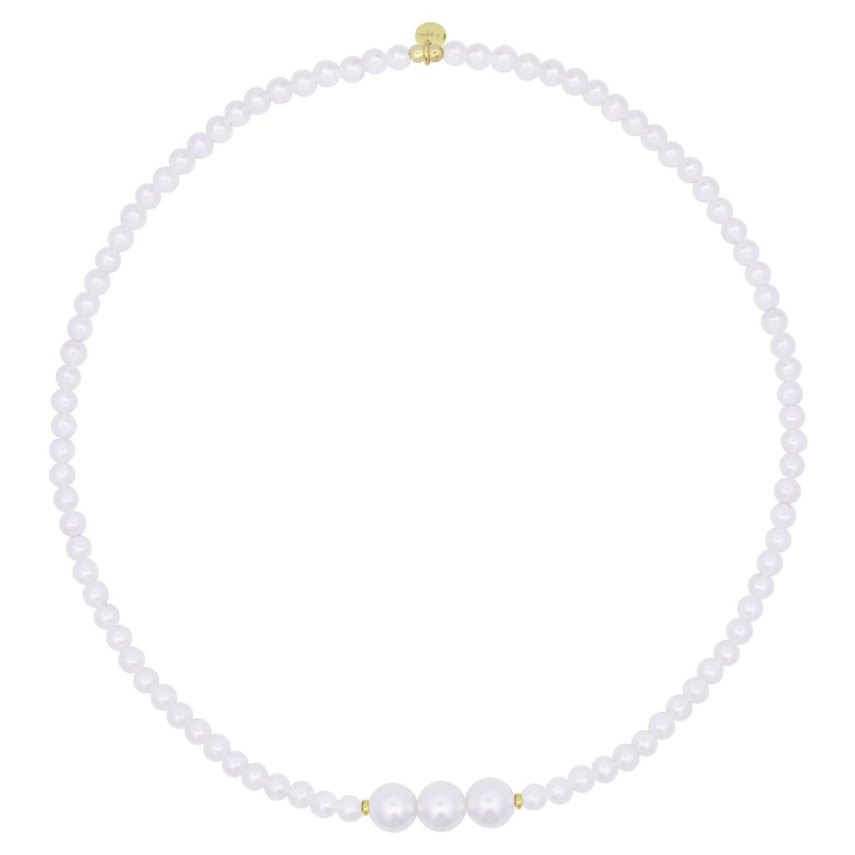 Girocollo Choker con 3 Perle - WHITESIDE Rue des Mille | GR-019 M3 AU