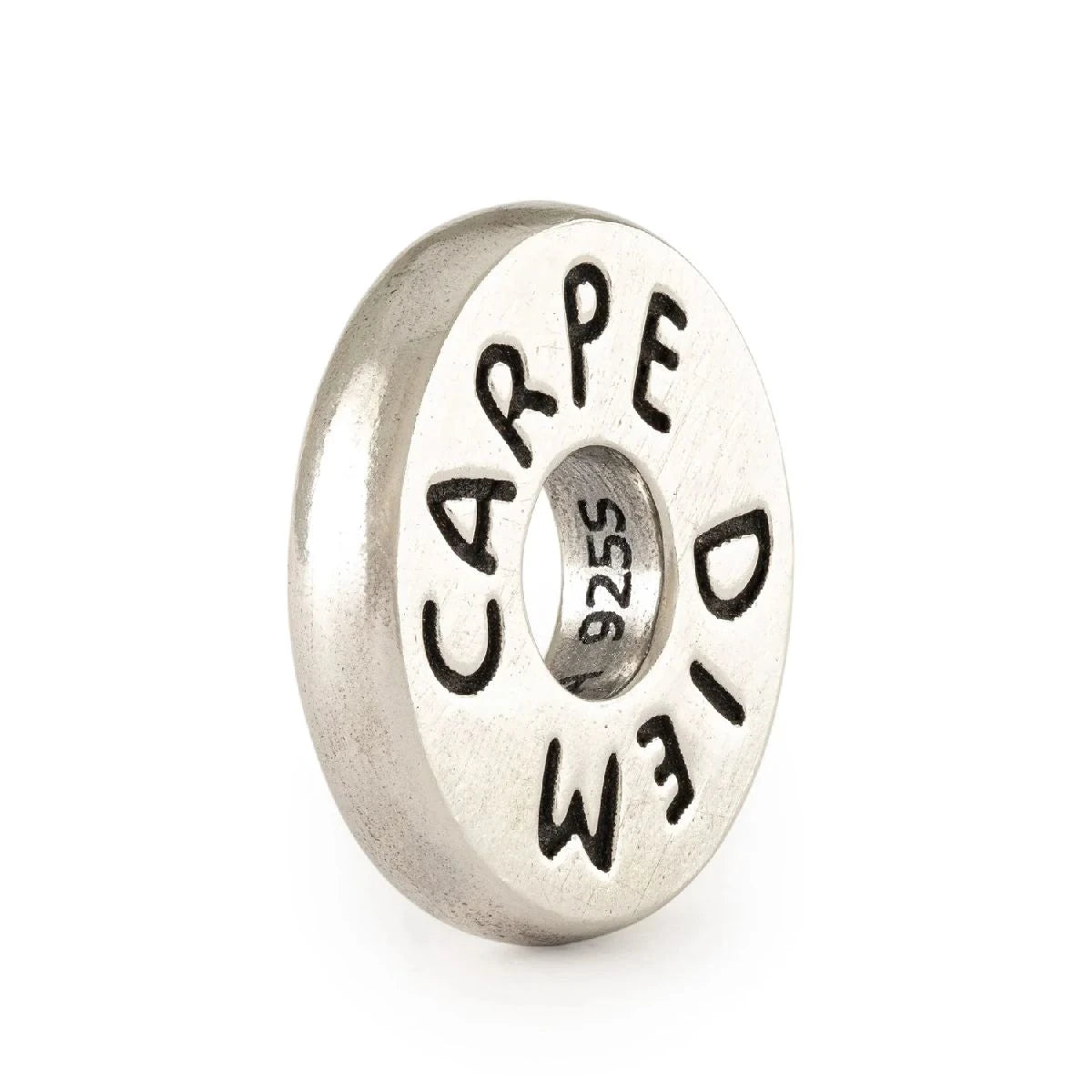 Carpe Diem Trollbeads | Beads in argento a forma di medaglietta con scritta CARPE DIEM incisa | TAGBE-20304