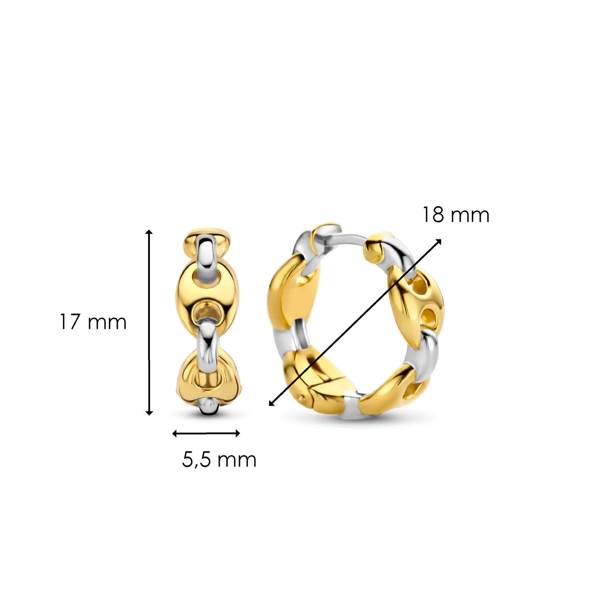 7877SY - Le dimensioni degli Orecchini Maglia Marina TI SENTO-Milano