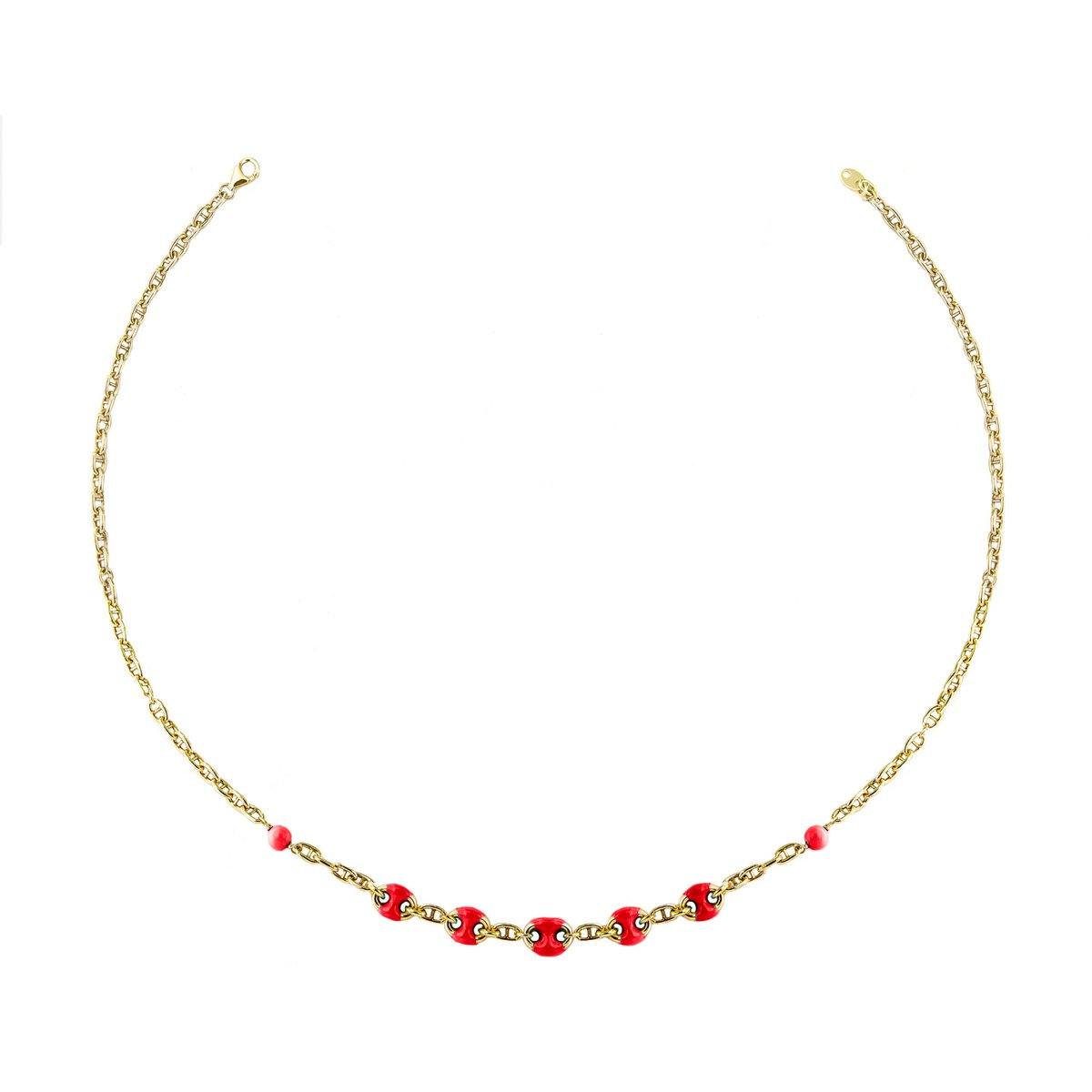 Girocollo Maglia Marina Smalto Corallo | Rue des Mille | AE-GR 01 C | FdM Easy - FdM Easy