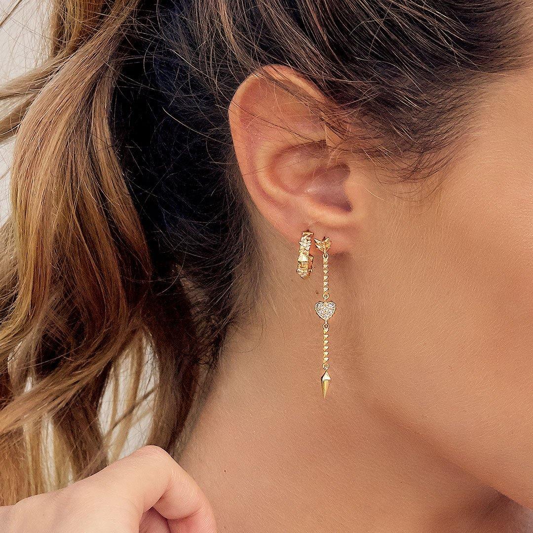 Mono-orecchino pendente freccia e cuore | Rue des Mille | ORZ-FRE LAN - FdM Easy