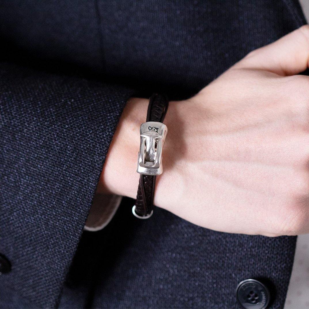 Bracciale cuoio semi-rigido | UNOde50 | PUL1189MARMTL0L - FdM Easy