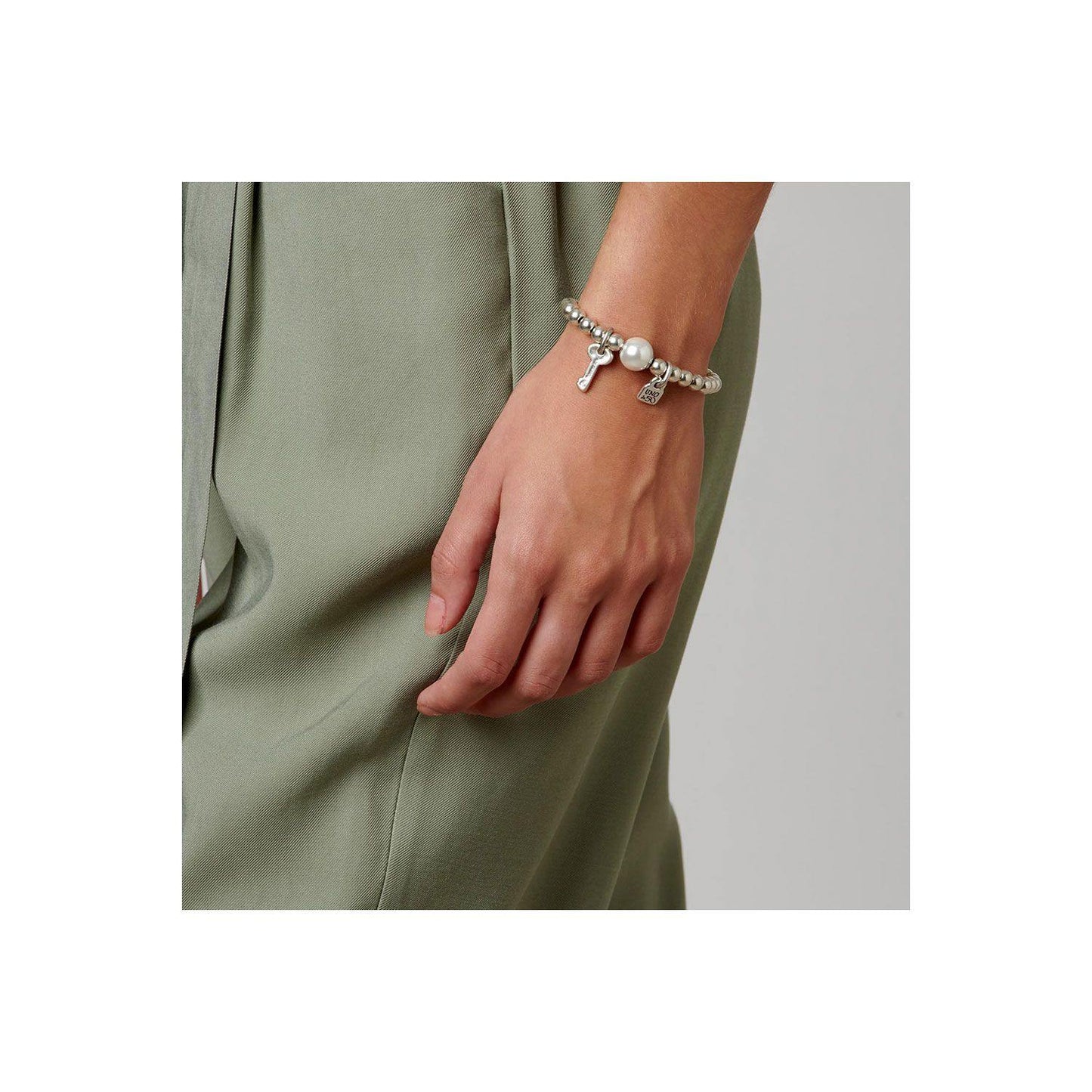 Bracciale elastico perla | UNOde50 | PUL1523BPLMTL0L - FdM Easy