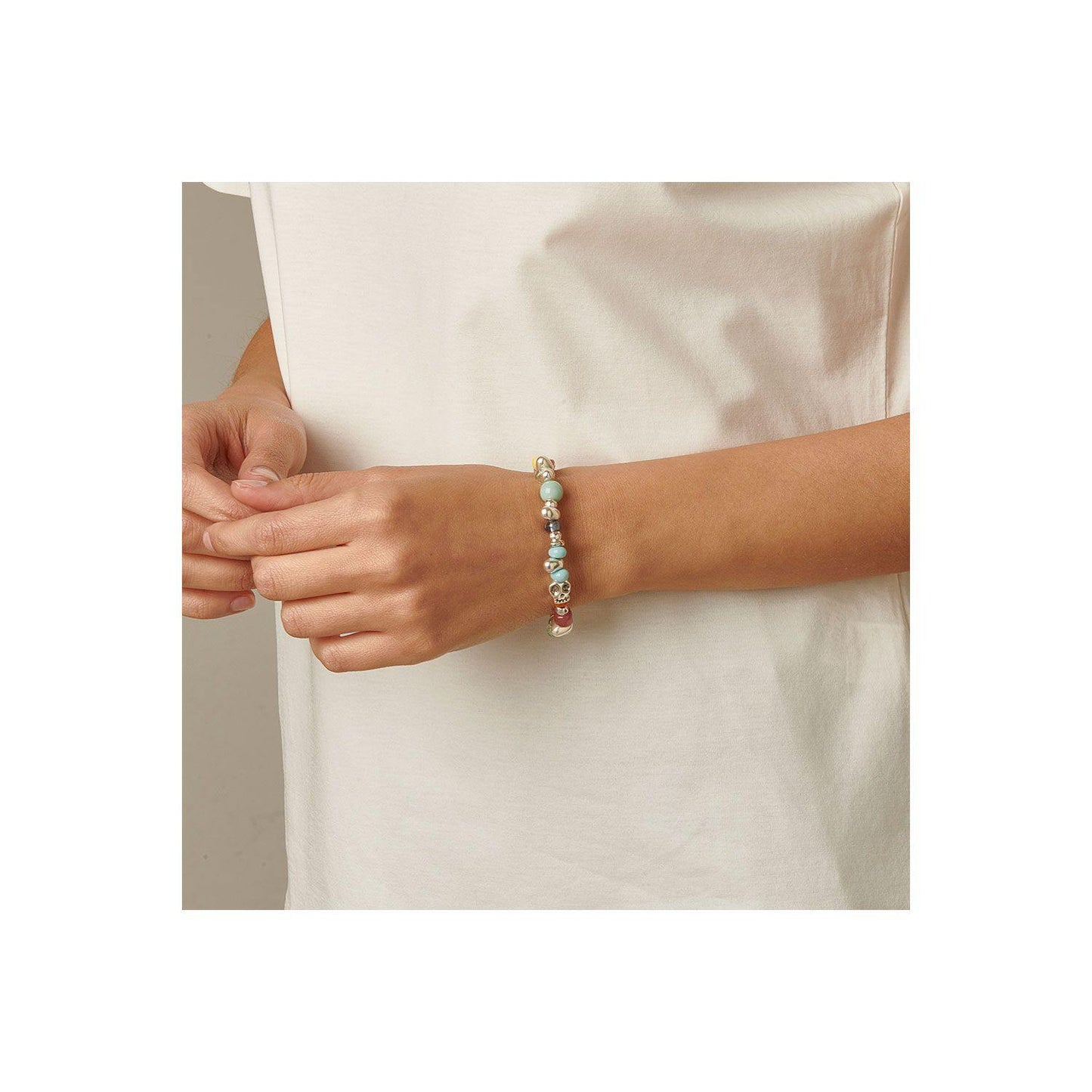 Bracciale elastico cristalli colorati | UNOde50 | PUL1828MCLMTL0M - FdM Easy