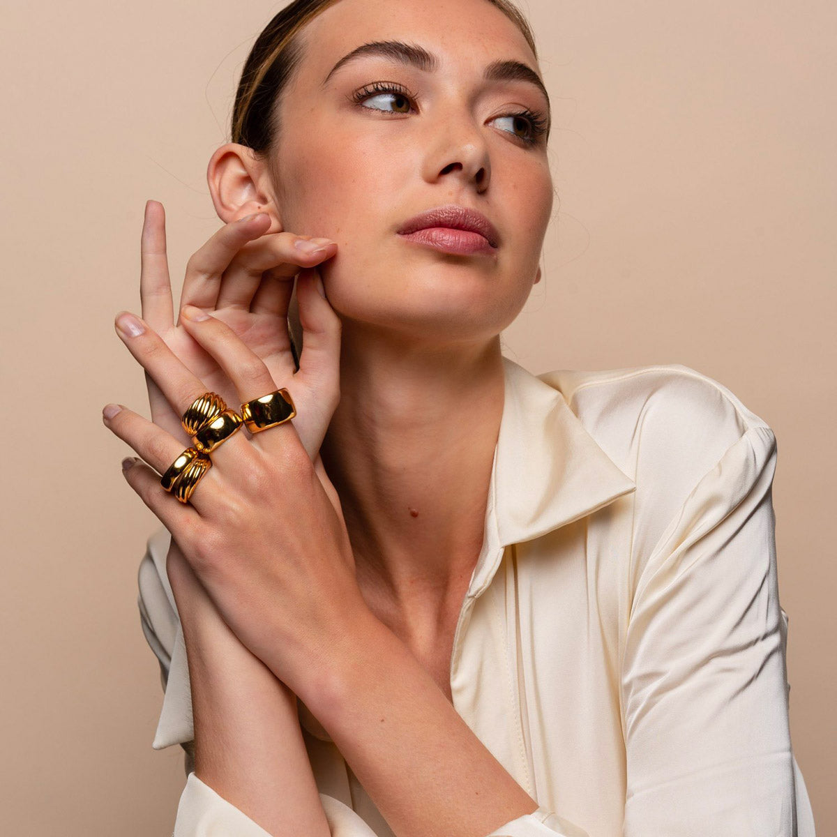 Anello a Fascia da Donna Dorato