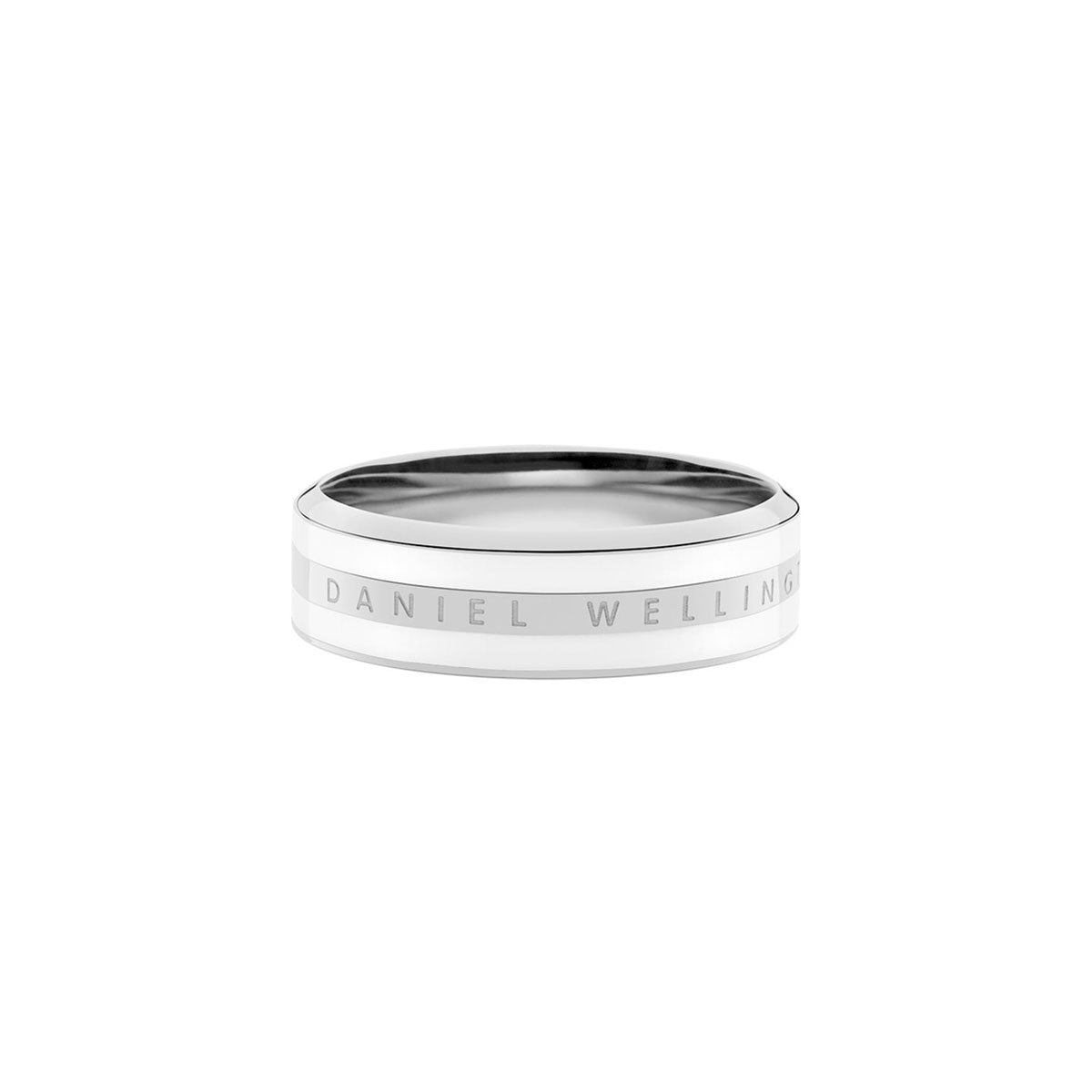 Daniel Wellington - Anello Acciaio e Smalto Bianco Unisex, DW00400049