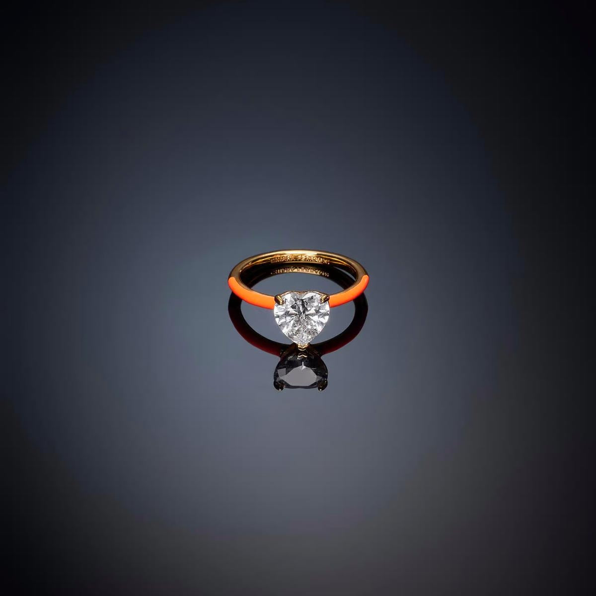 Anello solitario ARANCIONE