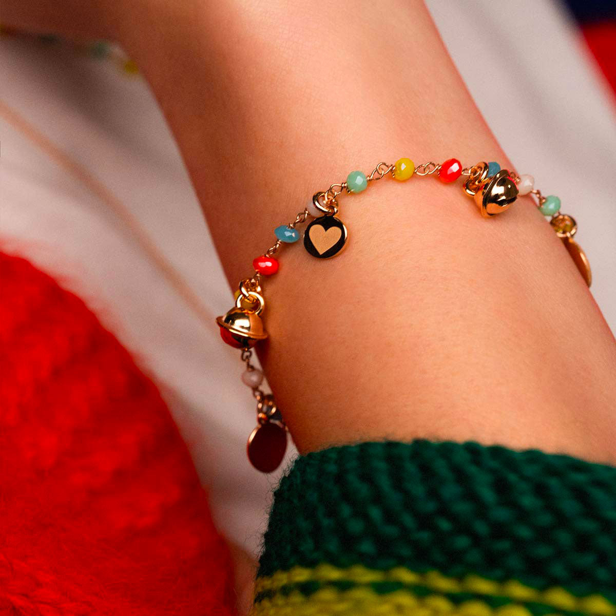 Bracciale con PIETRE MISTE e CAMPANELLI
